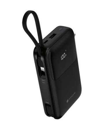 MIRACASE | מטען חירום 10000mAh עם 2 כבלי Type-C מובנים וצג דיגיטלי | יבואן רשמי - אחריות לשנה