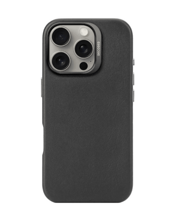 Decoded - Leather back cover 15 Pro - דקודד כיסוי עור שחור ל15 פרו