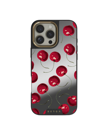 BURGA MIRROR | CHERRYBOMB - כיסוי מראה אופנתי לאייפון 16 פרו תומך Magsafe