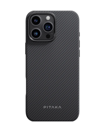 Iphone 16 Pro - Black/Grey Protective | מגן קרבון יוקרתי וחזק במיוחד | PITAKA - פיטאקה