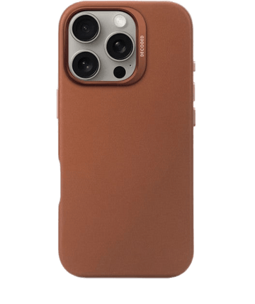 Decoded - Leather back cover 16 Pro Max - דקודד כיסוי עור חום ל16 פרו מקס