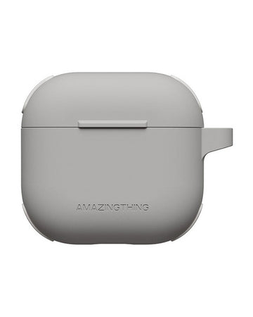 AMAZINGTHING Omni GripClip Case AirPods 4 Gray - מגן עם קליפס אחיזה לאיירפודס 4 אפור