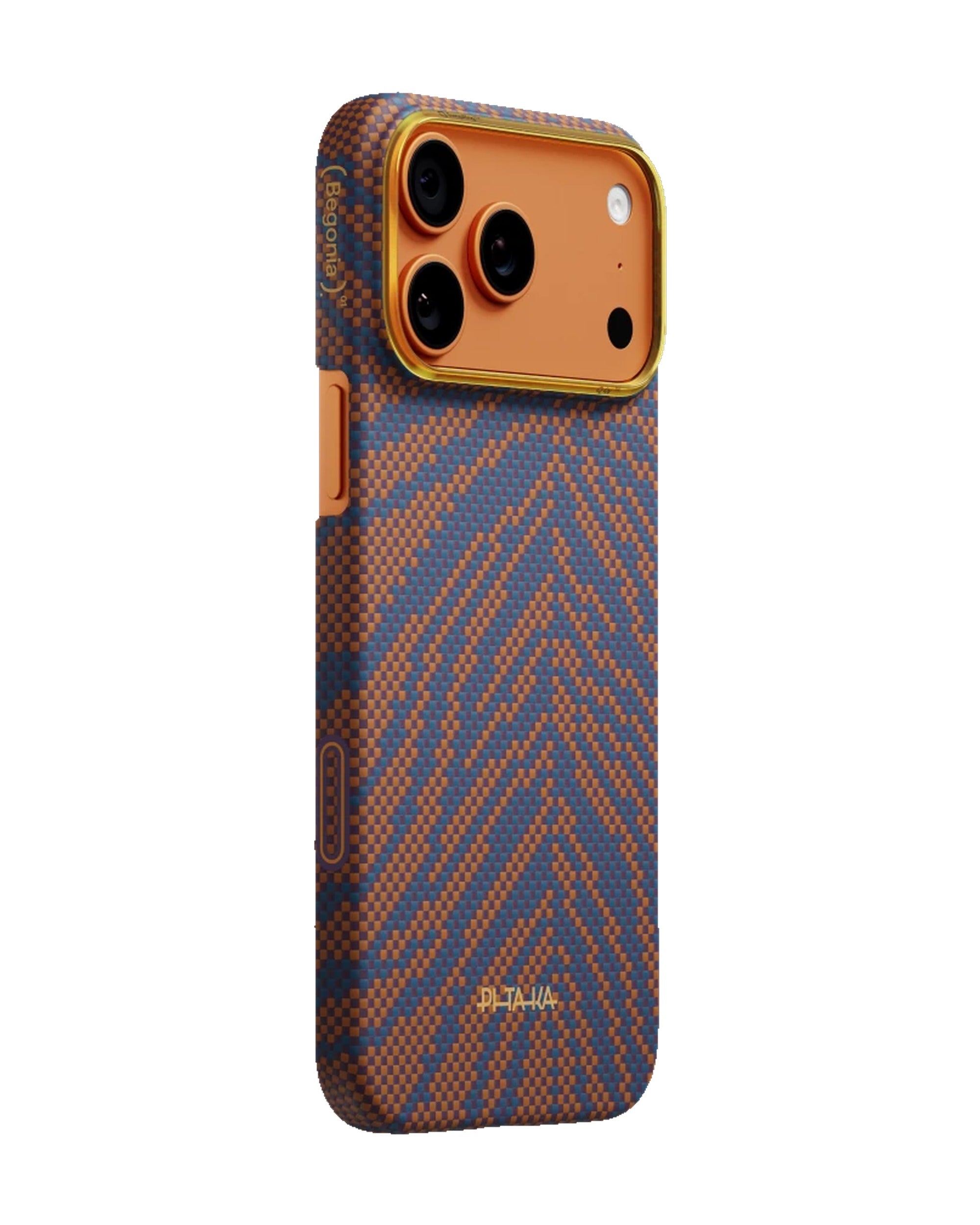 PITAKA Breath of Veins Edge Case iPhone 17 Pro Burning Orange - מגן סיב ארמיד פרימיום לאייפון 17 פרו