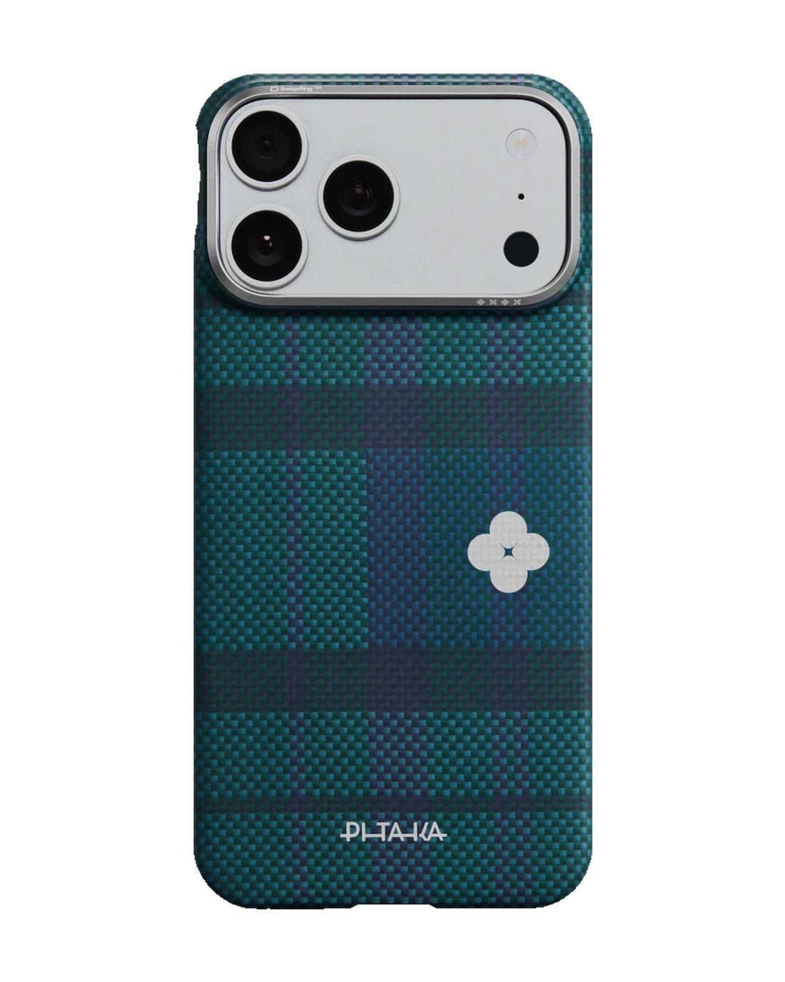 PITAKA Flora in Grid Edge Case iPhone 17 Pro Forest Dawn - מגן סיב ארמיד פרימיום לאייפון 17 פרו