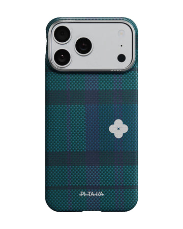 PITAKA Flora in Grid Edge Case iPhone 17 Pro Forest Dawn - מגן סיב ארמיד פרימיום לאייפון 17 פרו