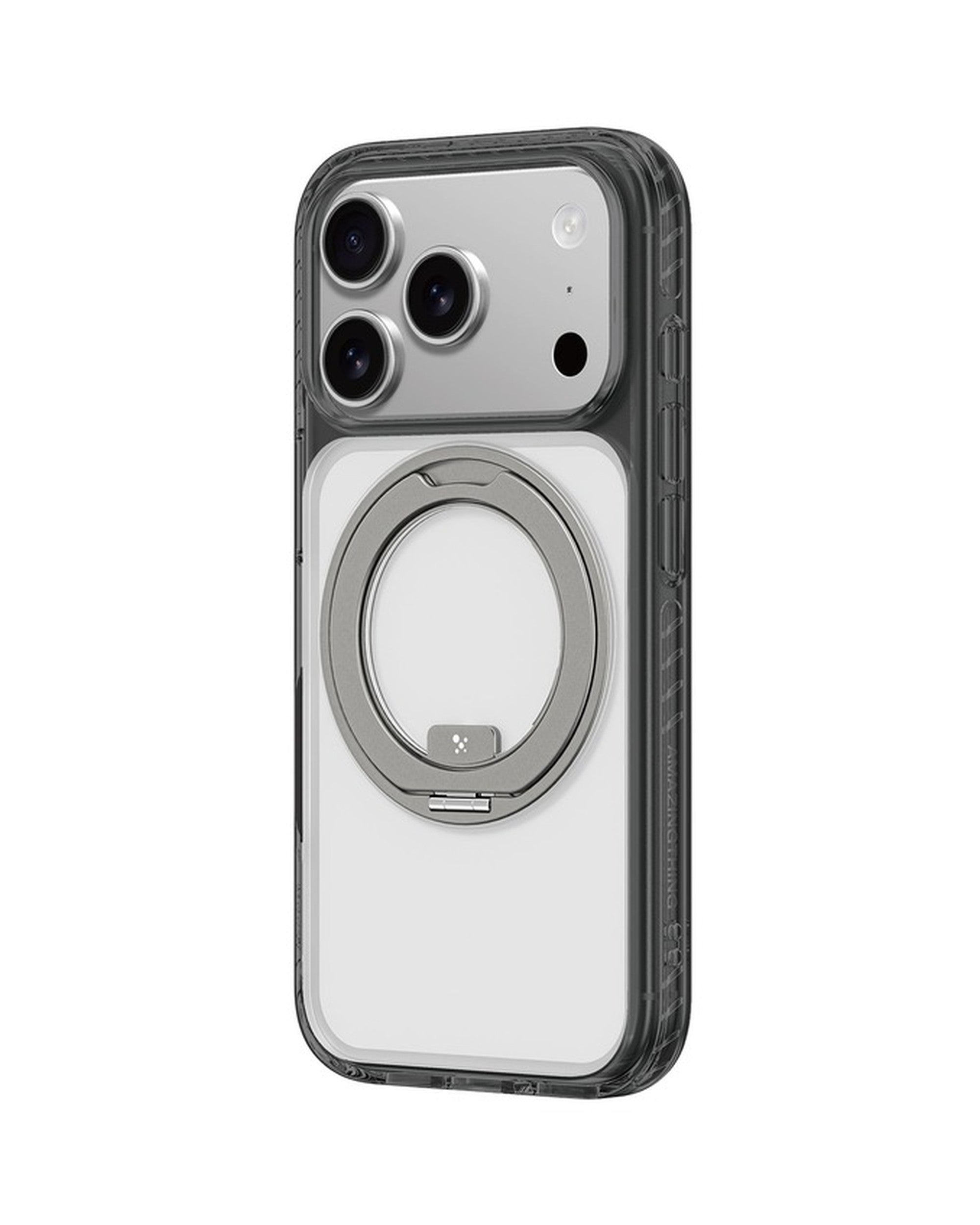 AMAZINGTHING Titan Pro MagSpin Case iPhone 17 Pro Gray - מגן פרימיום עם רינג מסתובב לאייפון 17 פרו אפור