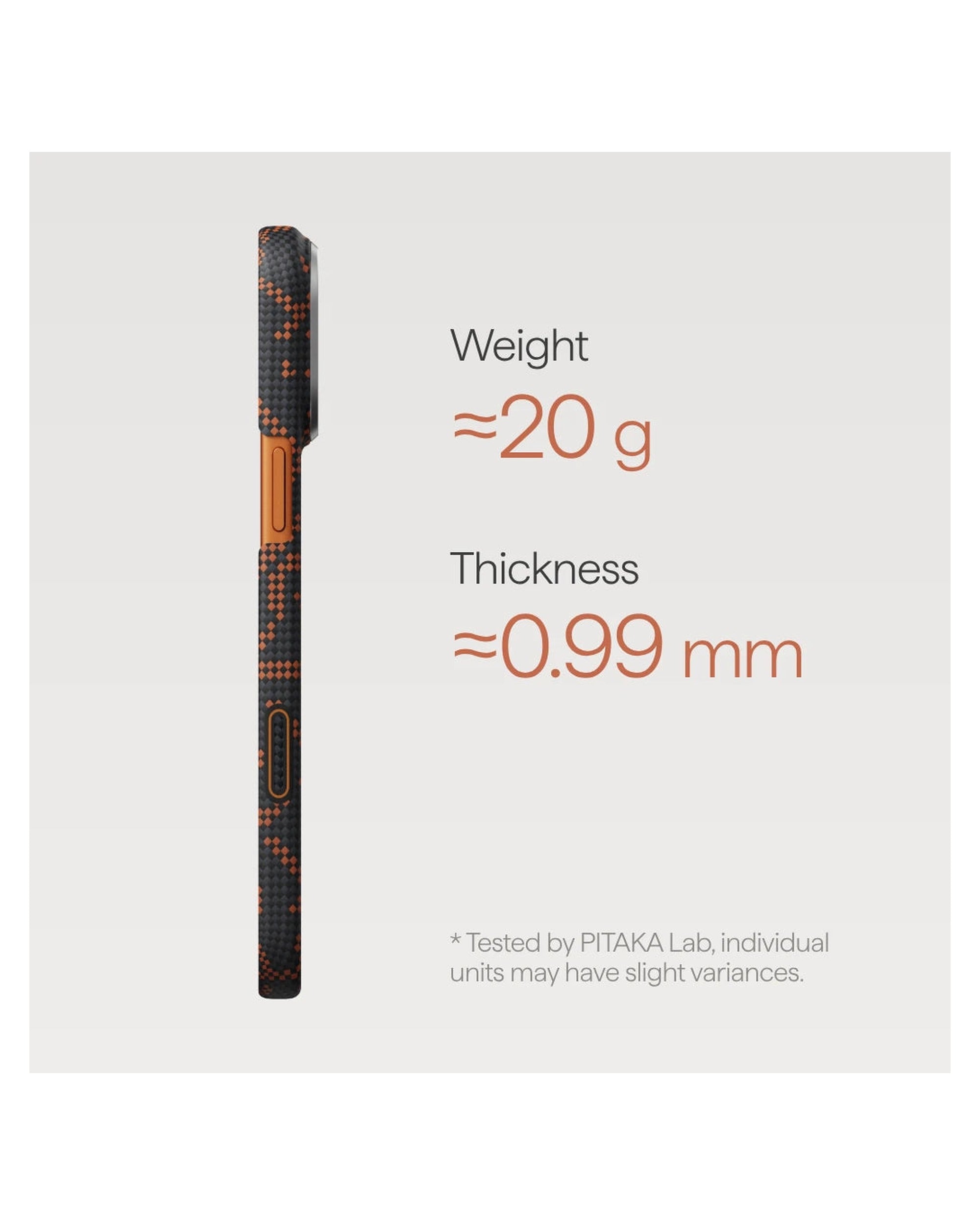 PITAKA Monogram Edge Case iPhone 17 Pro Leaping Orange Black - מגן סיב ארמיד פרימיום לאייפון 17 פרו