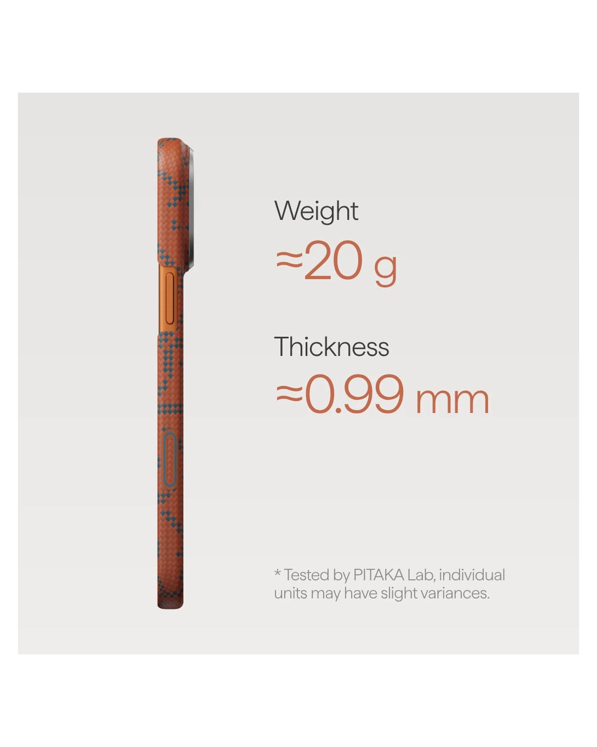 PITAKA Monogram Edge Case iPhone 17 Pro Max Leaping Blue Orange - מגן סיב ארמיד פרימיום לאייפון 17 פרו מקס