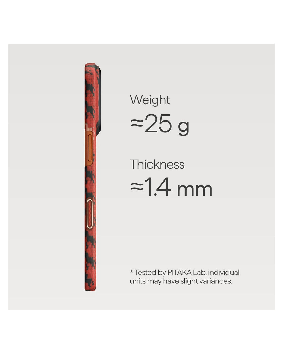PITAKA Happiness Rides Edge Case iPhone 17 Pro Cinnabar Steed - מגן סיב ארמיד פרימיום לאייפון 17 פרו