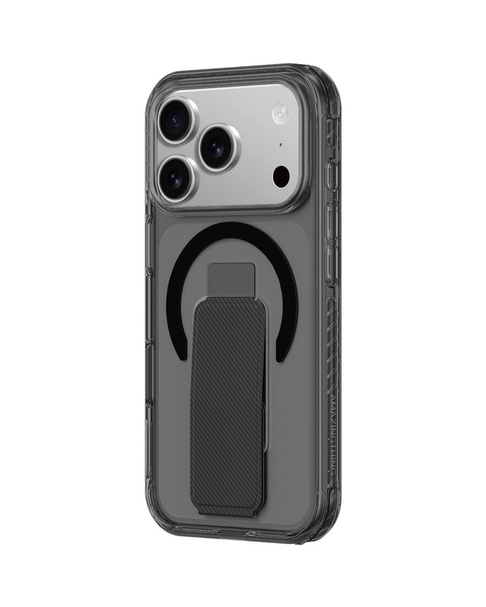 AMAZINGTHING Titan Pro+ Holder Case iPhone 17 Pro Black - מגן פרימיום עם מעמד מתקפל לאייפון 17 פרו שחור