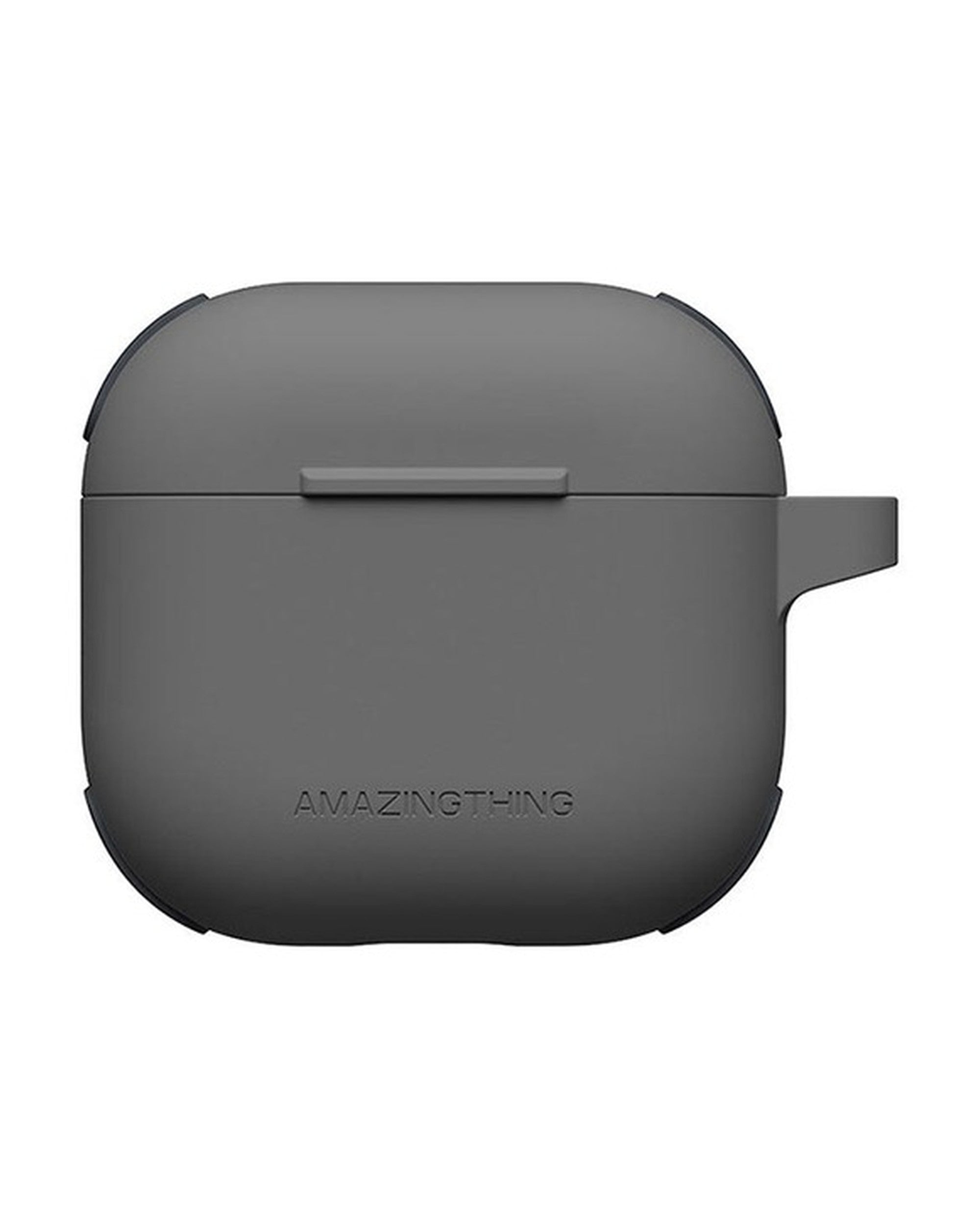 AMAZINGTHING Omni GripClip Case AirPods 4 Gray - מגן עם קליפס אחיזה לאיירפודס 4 אפור