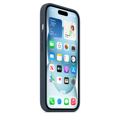 כיסוי מקורי Apple לאייפון 15   - סיליקון Storm blue | יבואן רשמי