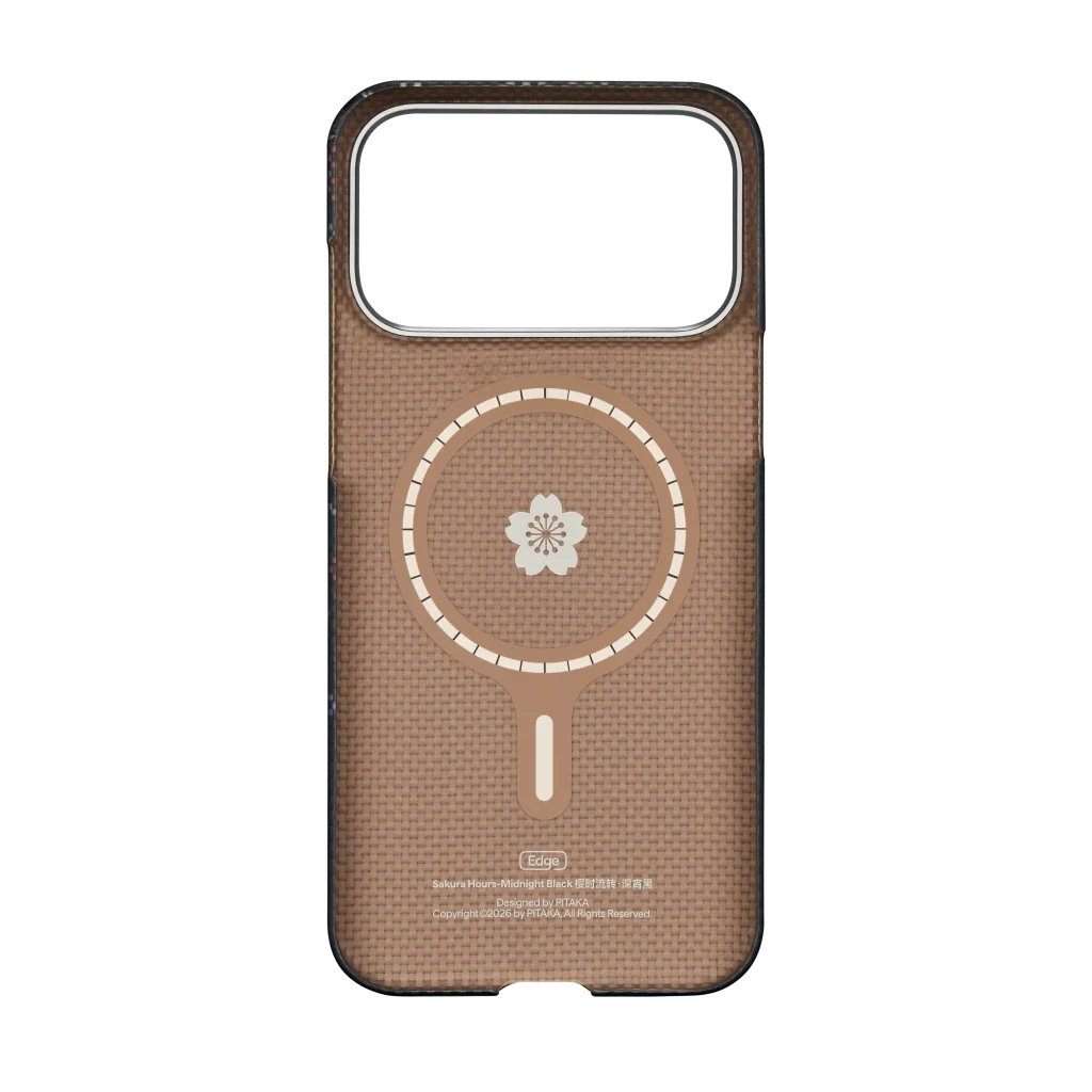 PITAKA Sakura Hours Edge Case iPhone 17 Pro Max Midnight Black - מגן סיב ארמיד פרימיום לאייפון 17 פרו מקס · הזמנה מוקדמה · צפי אספקה 4.9