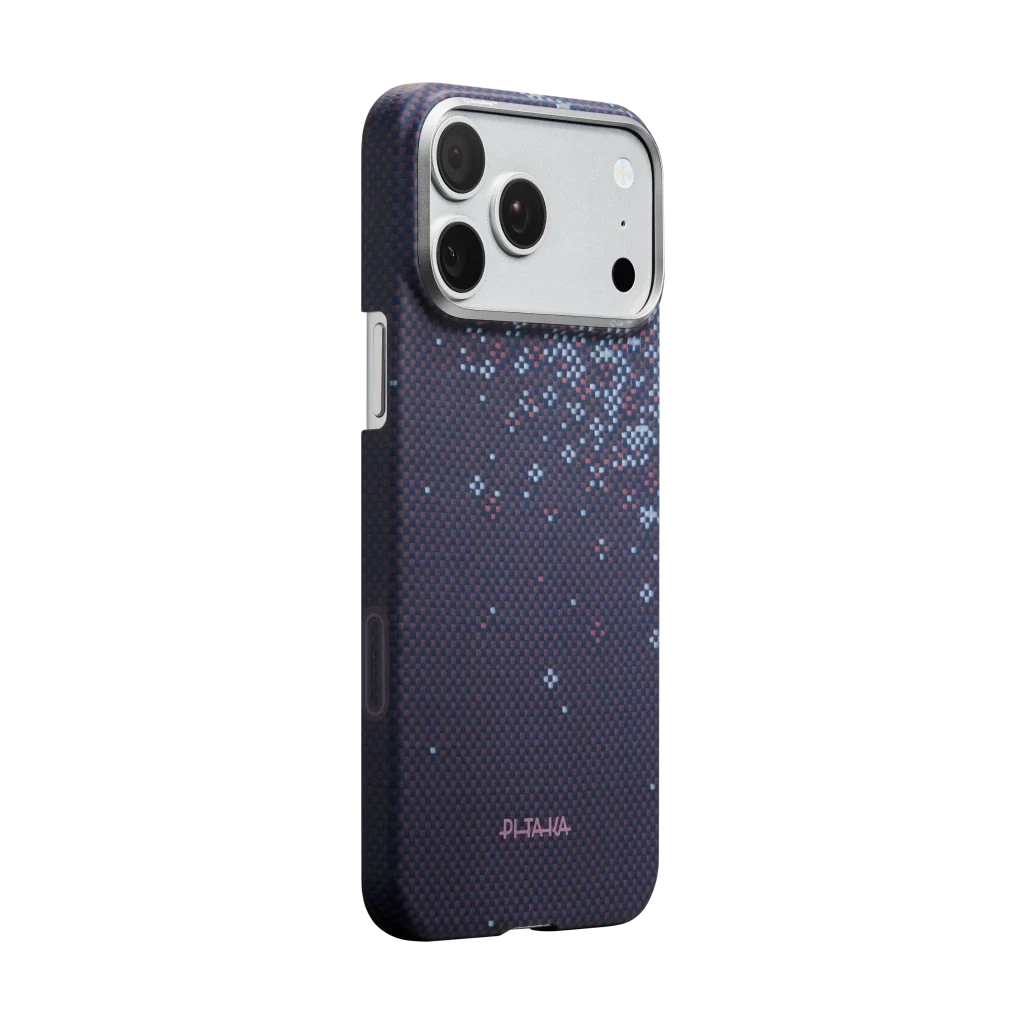 PITAKA Sakura Hours Edge Case iPhone 17 Pro Max Twilight Violet - מגן סיב ארמיד פרימיום לאייפון 17 פרו מקס · הזמנה מוקדמה · צפי אספקה 4.9
