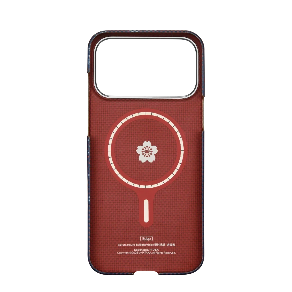 PITAKA Sakura Hours Edge Case iPhone 17 Pro Max Twilight Violet - מגן סיב ארמיד פרימיום לאייפון 17 פרו מקס · הזמנה מוקדמה · צפי אספקה 4.9