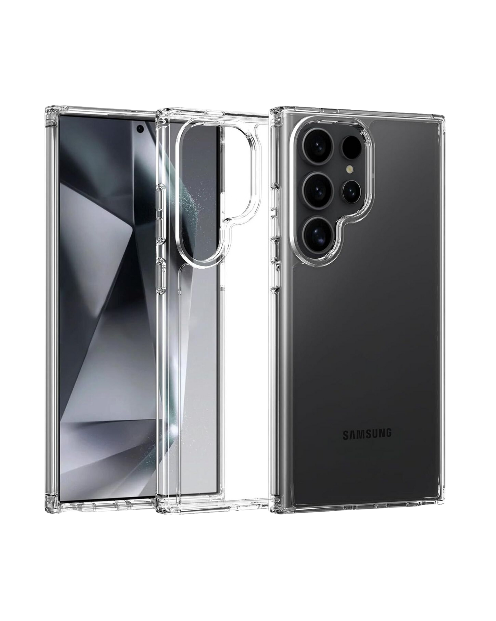 כיסוי אחורי שקוף כולל באמפרים בפינות Shock proof | למגוון דגמי סמסונג סדרת S