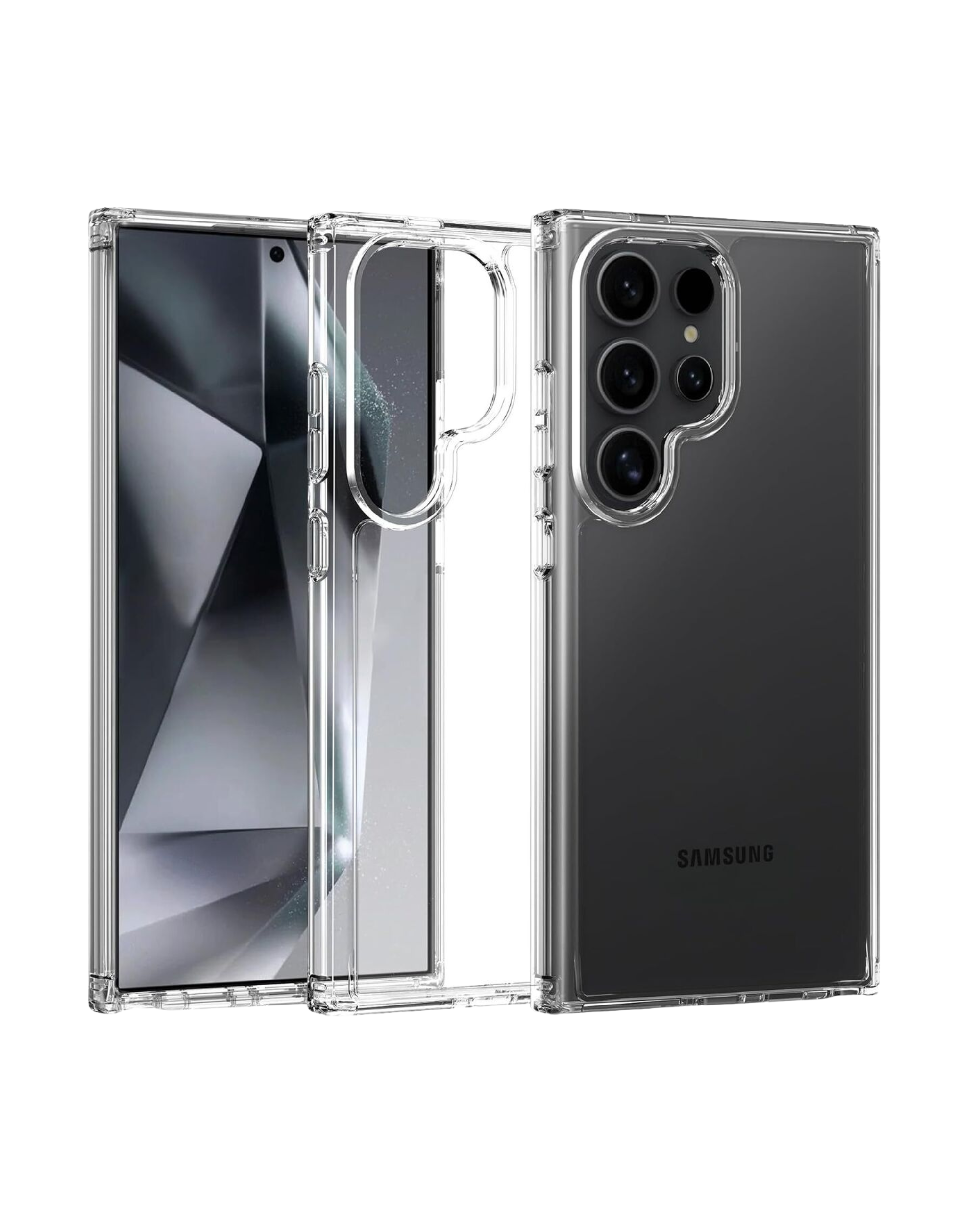 כיסוי אחורי שקוף כולל באמפרים בפינות Shock proof | למגוון דגמי סמסונג סדרת S