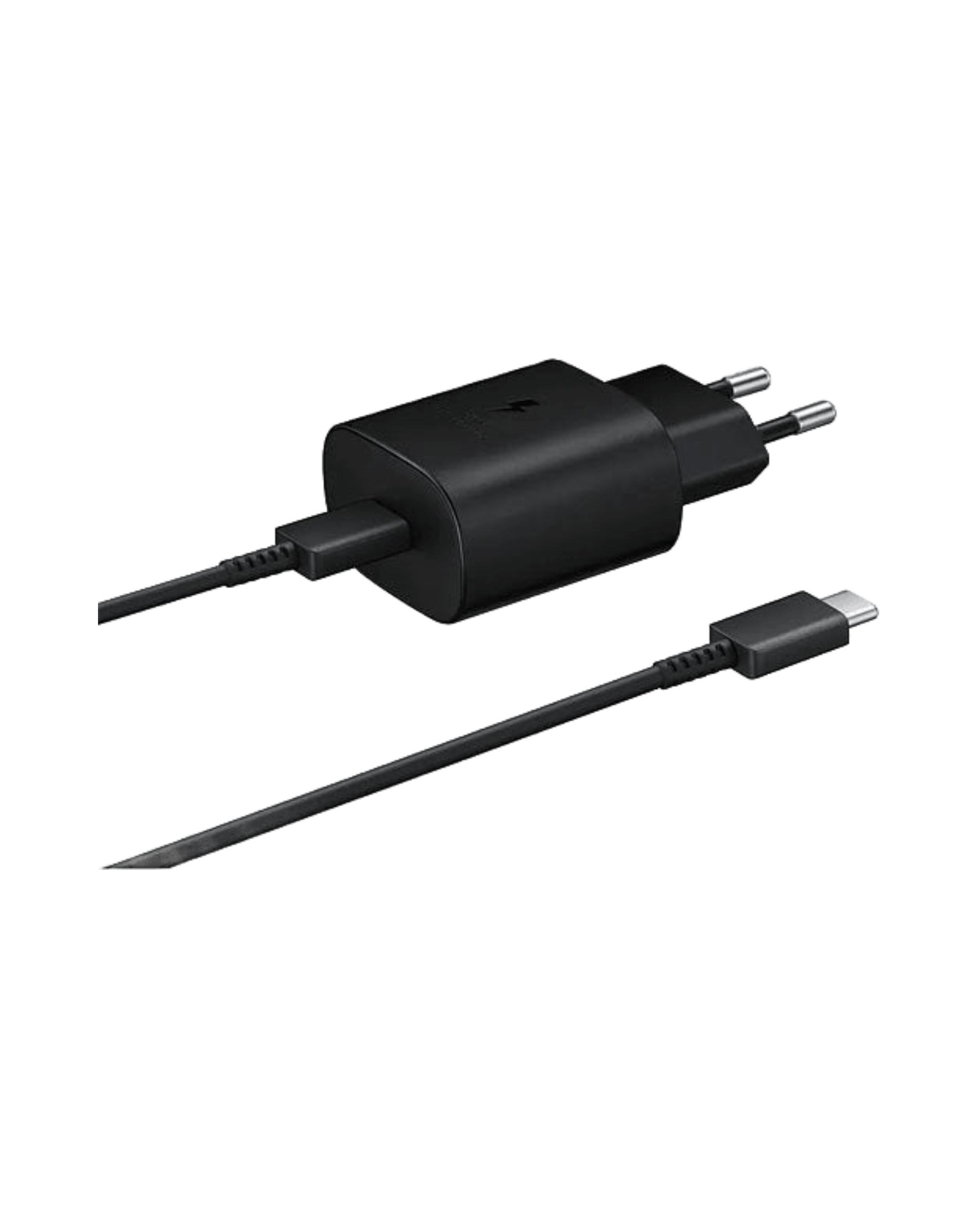 מטען מקורי סמסונג super fast charger + כבל type c - צבע שחור