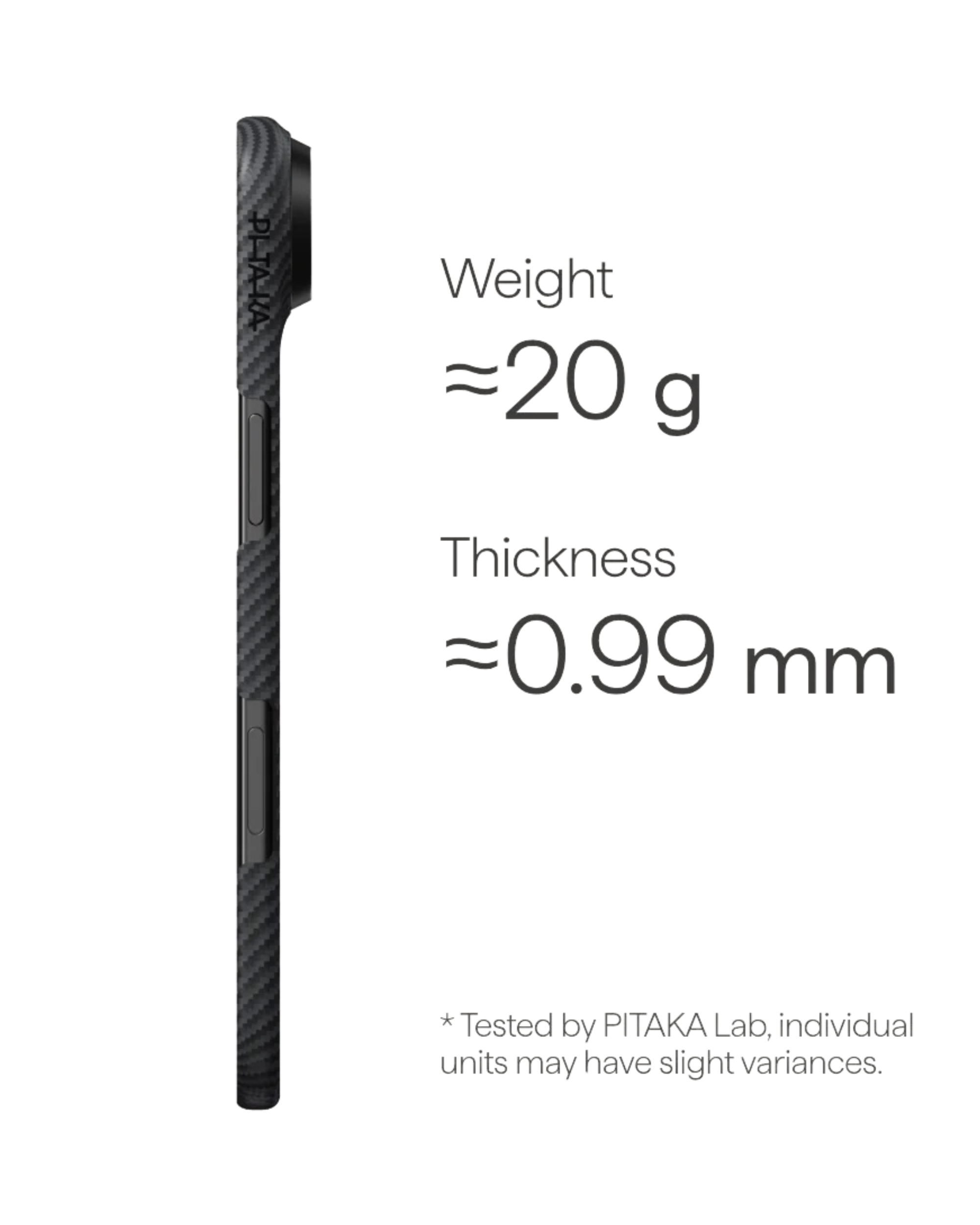 Iphone 17 Air | Black\Grey מגן הקרבון הדק והקל בעולם | PITAKA - פיטאקה