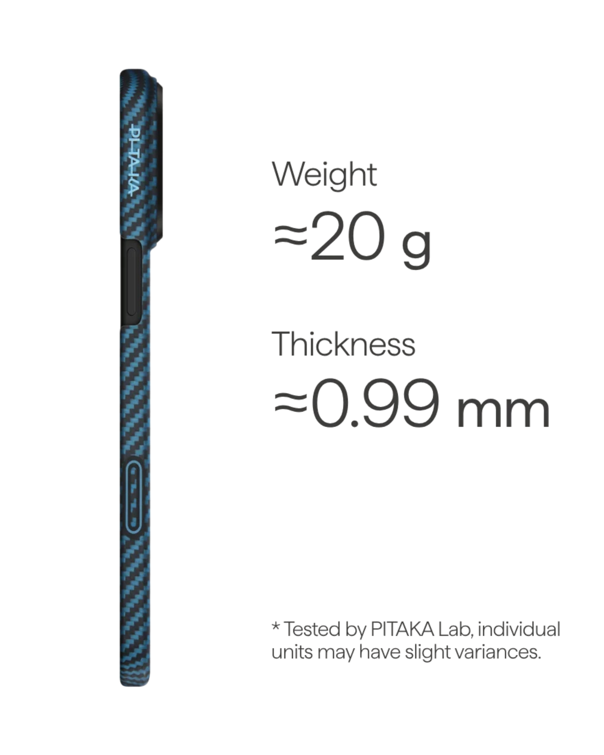 Iphone 17 Pro | Black\Blue מגן הקרבון הדק והקל בעולם | PITAKA - פיטאקה