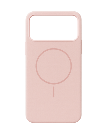כיסוי סיליקון דמוי קטיפה לאייפון 17 פרו  | תומך מאגסייפ | ורוד בייבי