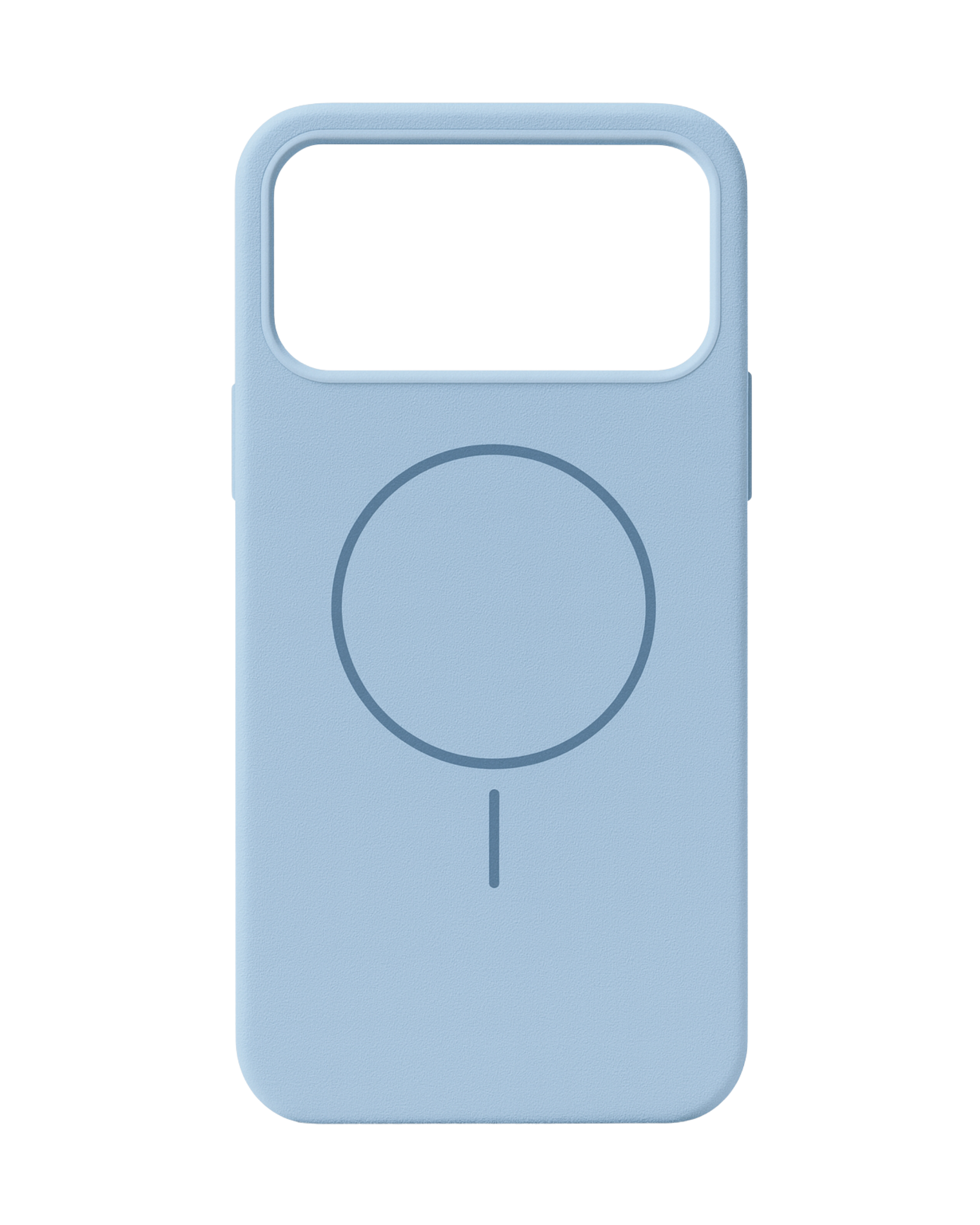 כיסוי סיליקון דמוי קטיפה לאייפון 17 פרו  | תומך מאגסייפ | תכלת