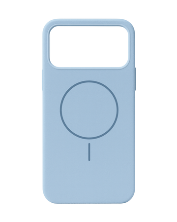 כיסוי סיליקון דמוי קטיפה לאייפון 17 פרו  | תומך מאגסייפ | תכלת