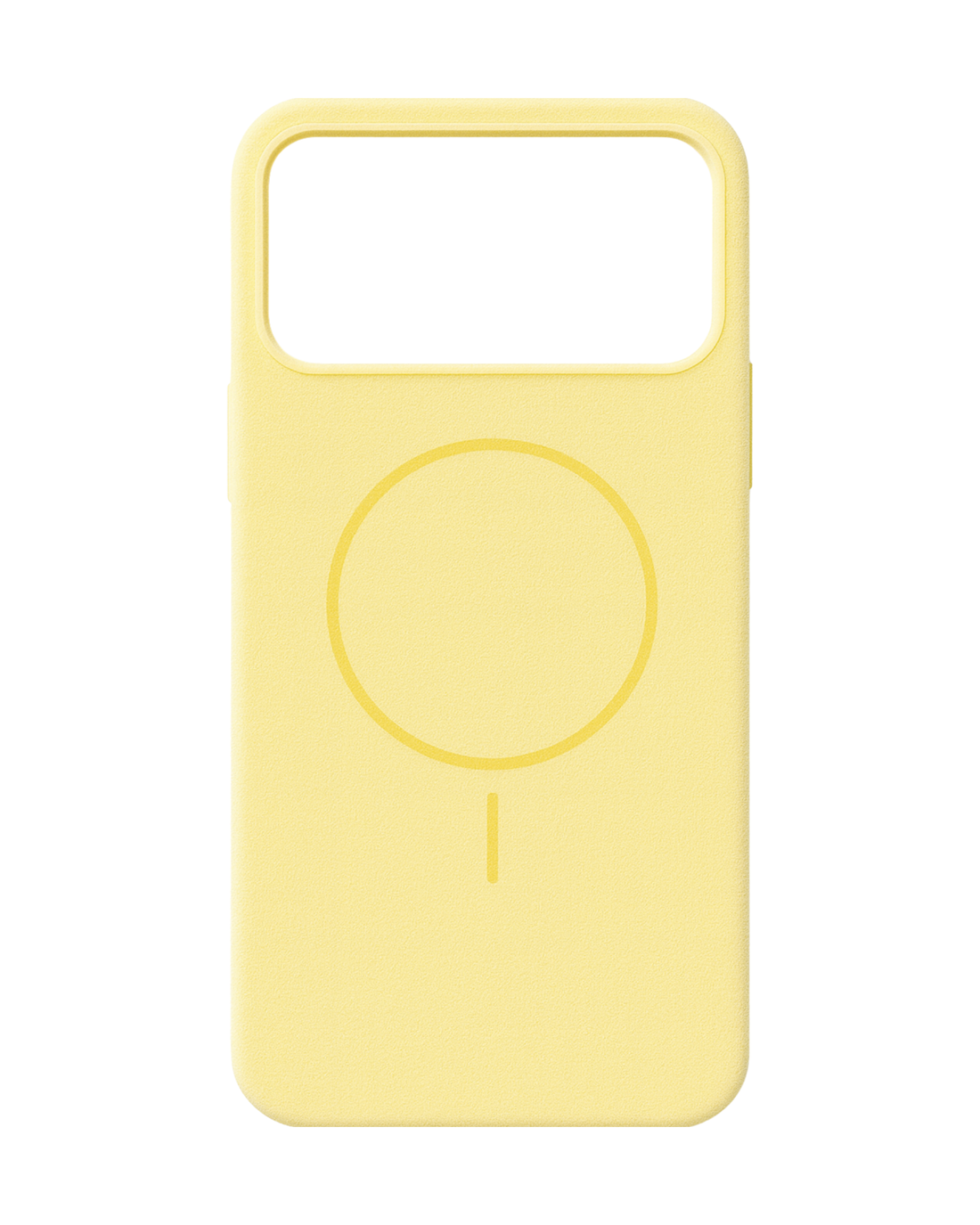 כיסוי סיליקון דמוי קטיפה לאייפון 17 פרו  | תומך מאגסייפ | צהוב בננה