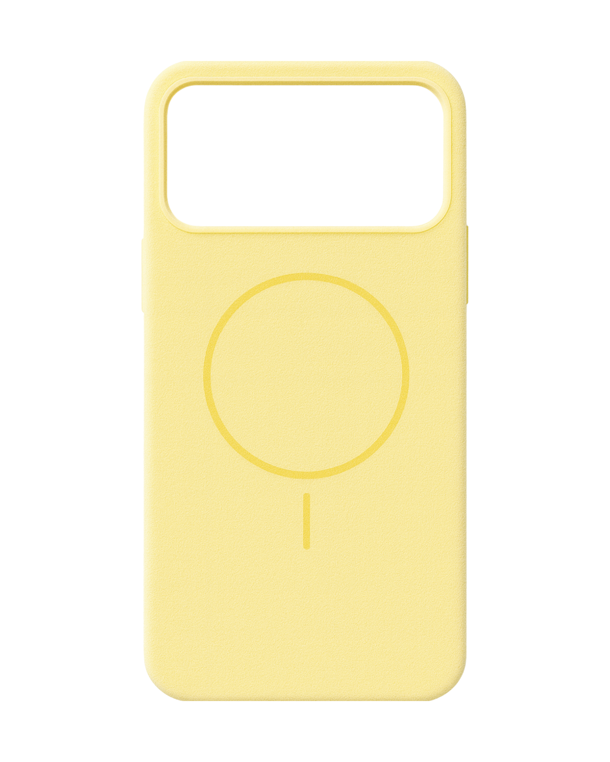כיסוי סיליקון דמוי קטיפה לאייפון 17 פרו  מקס | תומך מאגסייפ | צהוב בננה