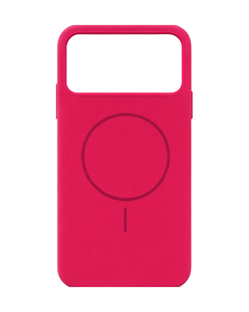 כיסוי סיליקון דמוי קטיפה לאייפון 17 פרו  | תומך מאגסייפ | ורוד פוקסיה