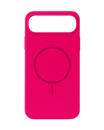כיסוי סיליקון דמוי קטיפה לאייפון 17 אייר | תומך מאגסייפ | ורוד פוקסיה