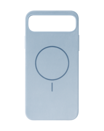 כיסוי סיליקון דמוי קטיפה לאייפון 17 אייר | תומך מאגסייפ | תכלת