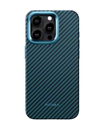 מגן הקרבון הדק והקל בעולם | PITAKA Protective - פיטאקה - Iphone 15 pro max  - blue