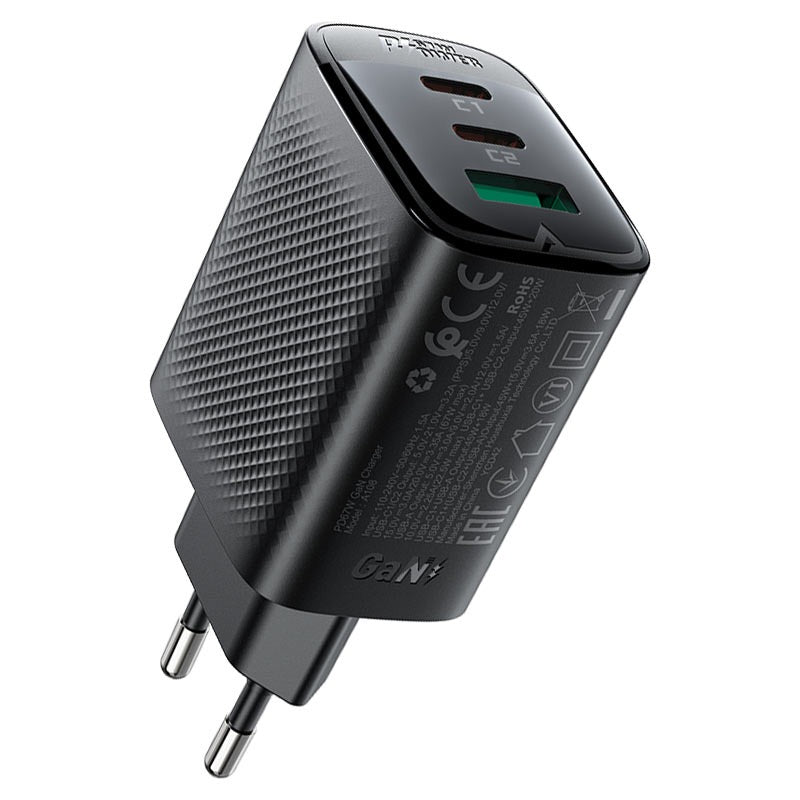 מטען קיר Acefast A108 67W GaN | 2 יציאות USB-C + USB-A
