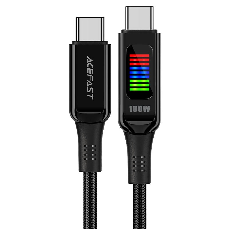 כבל Acefast C7-03 USB-C ל-USB-C 100W | קלוע עם צג LED