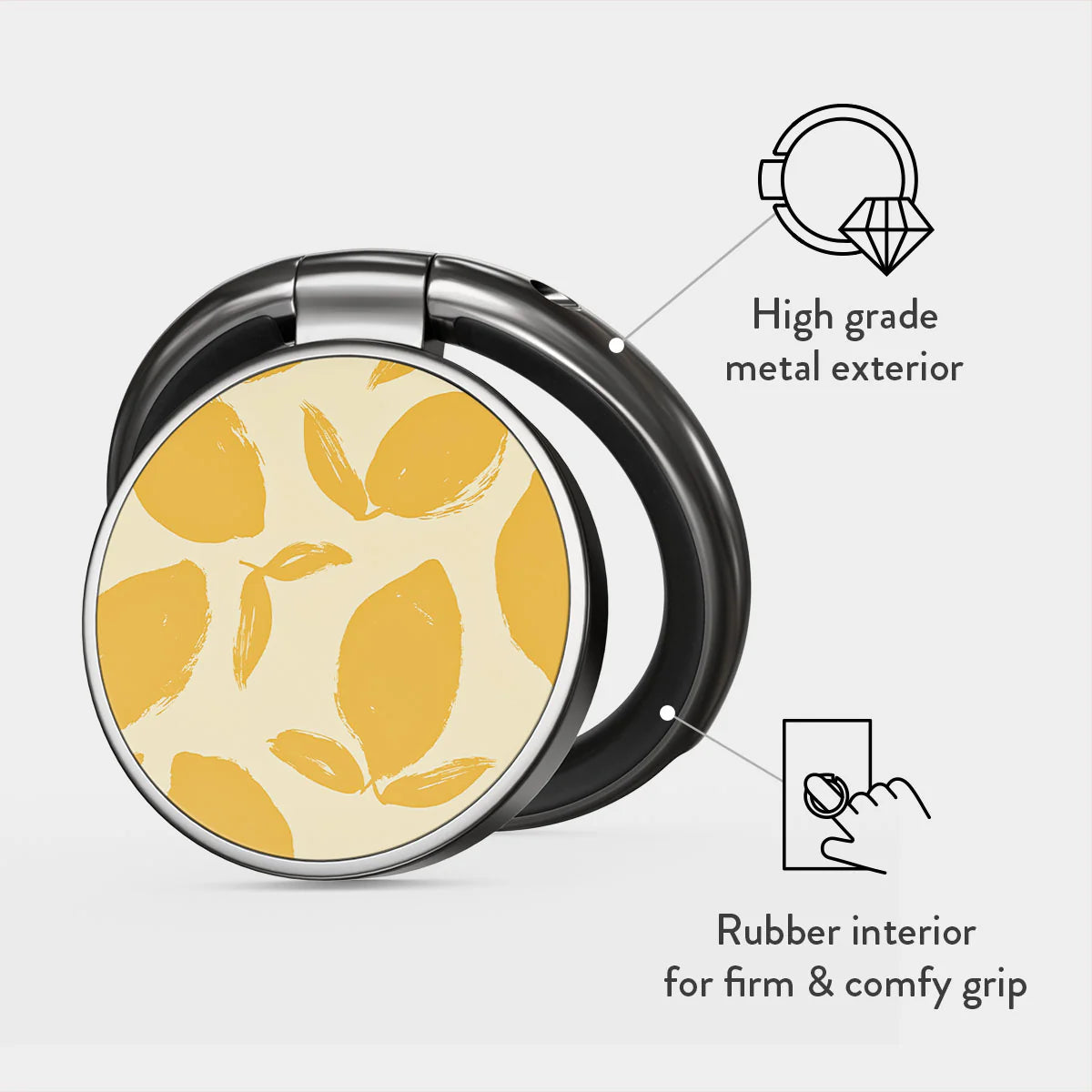 BURGA RING HOLDER | Lemon Tart - תופסן לאצבע מתכוונן אופנתי