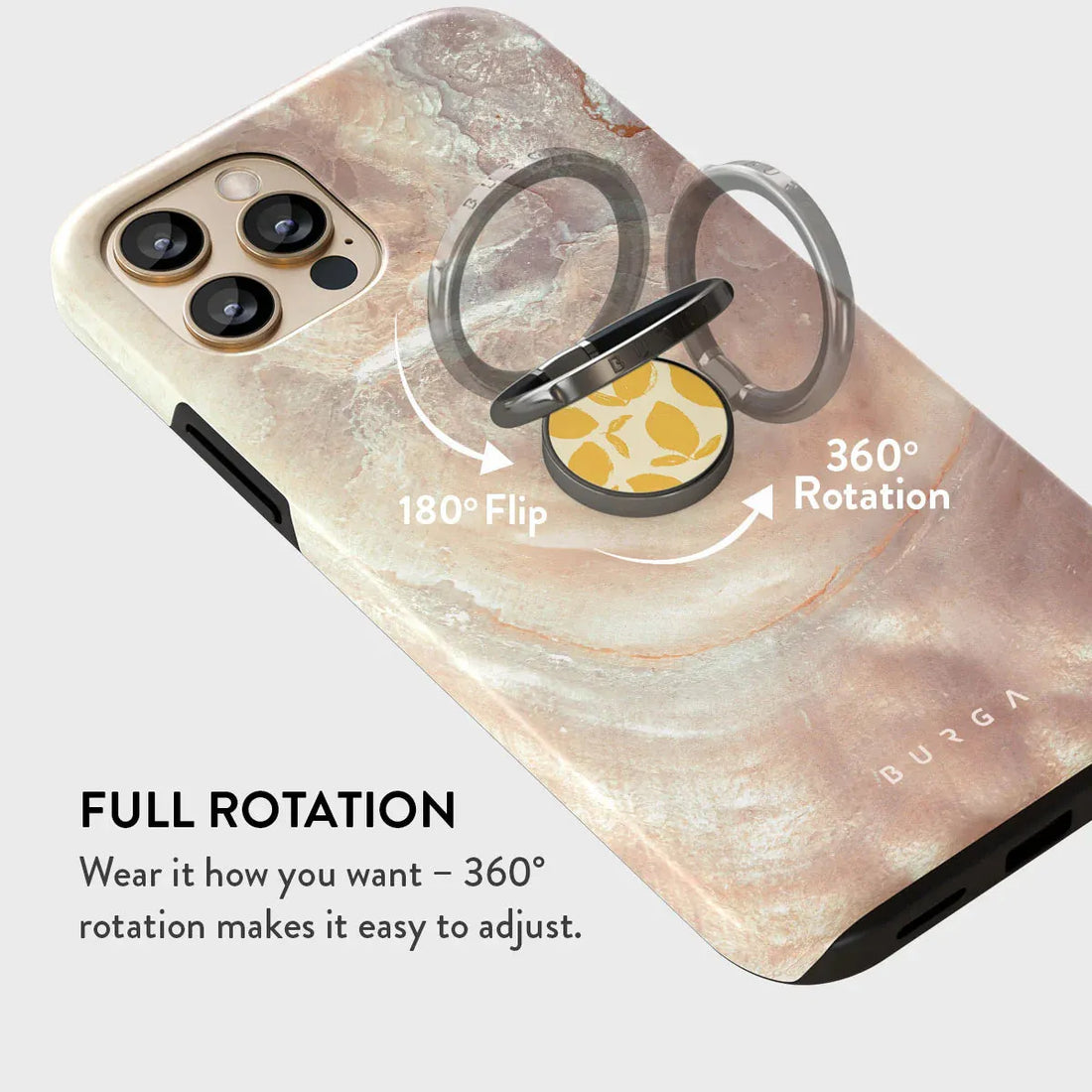 BURGA RING HOLDER | Lemon Tart - תופסן לאצבע מתכוונן אופנתי