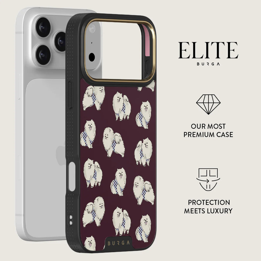 BURGA ELITE DARK | SNOOZE - כיסוי אופנתי לאייפון 17 פרו מקס