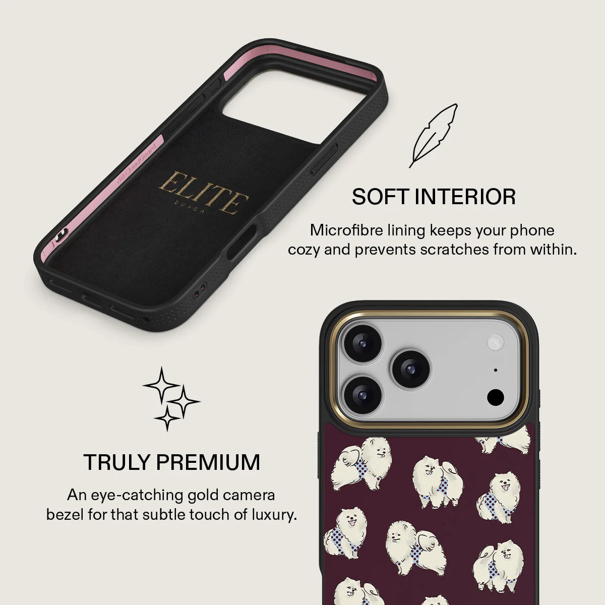 BURGA ELITE DARK | SNOOZE - כיסוי אופנתי לאייפון 17 פרו מקס