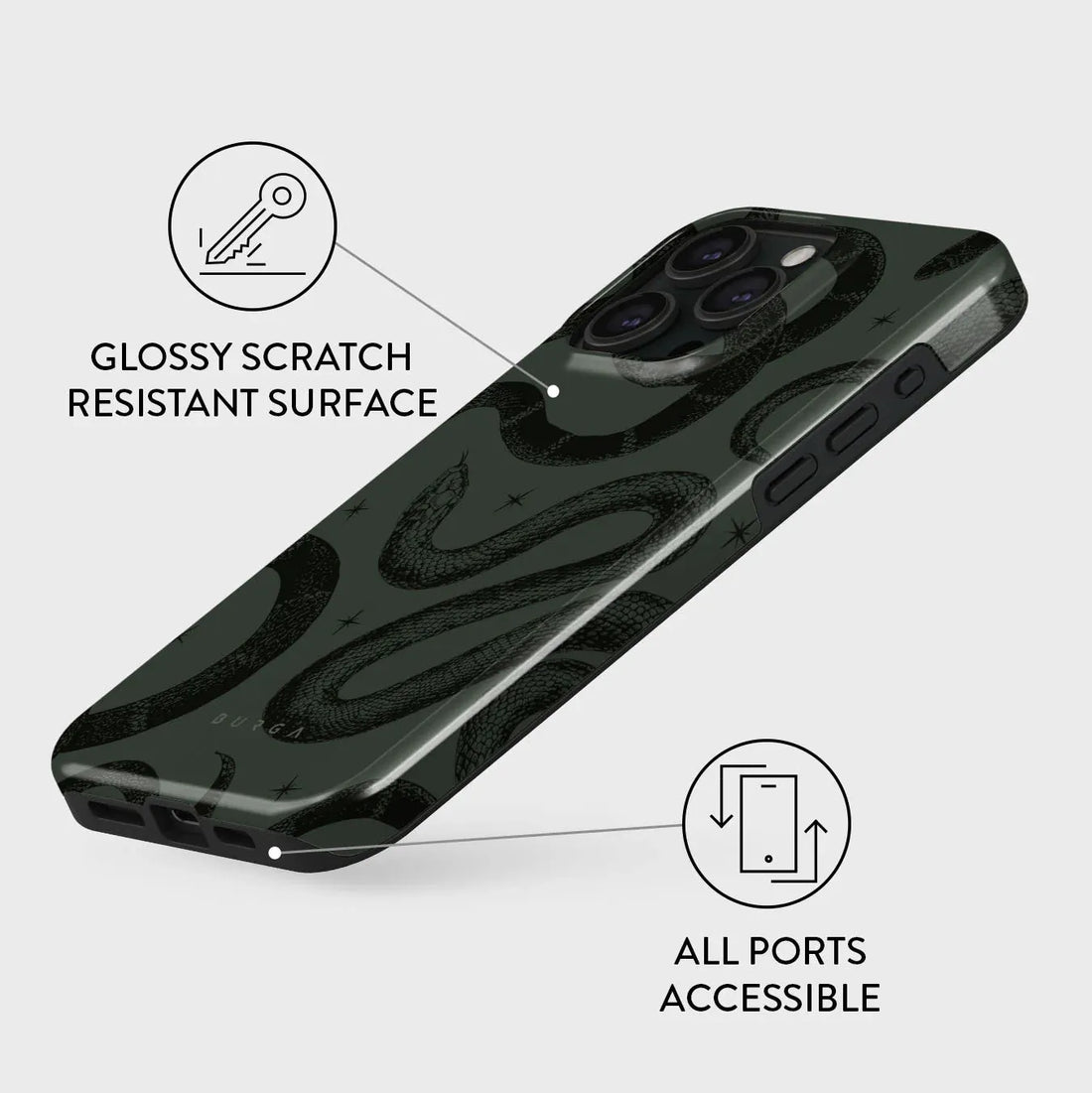BURGA TOUGH | POISON  - כיסוי אופנתי לאייפון 15 פרו