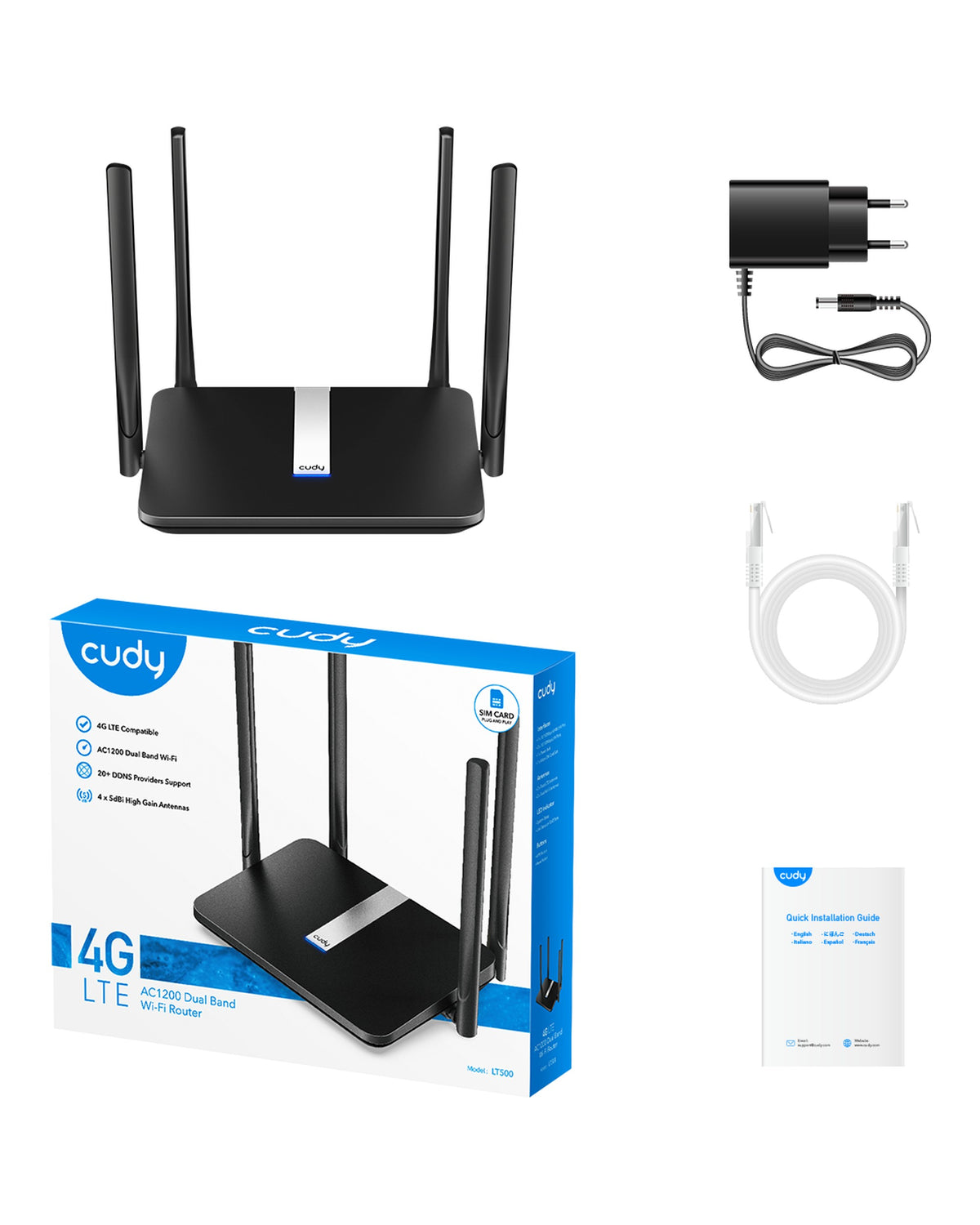 ראוטר סלולרי Cudy LT500 4G LTE AC1200 Dual-Band