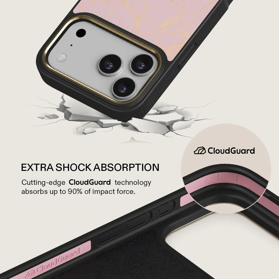 BURGA ELITE DARK | PEACHY GOLD - כיסוי אופנתי לאייפון 17 פרו מקס