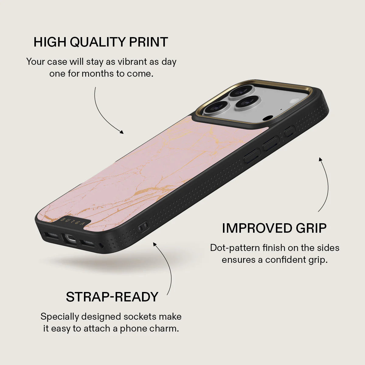 BURGA ELITE DARK | PEACHY GOLD - כיסוי אופנתי לאייפון 17 פרו מקס