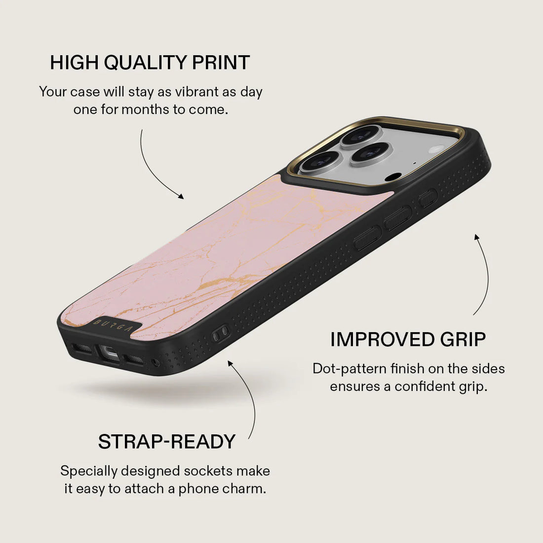 BURGA ELITE DARK | PEACHY GOLD - כיסוי אופנתי לאייפון 17 פרו