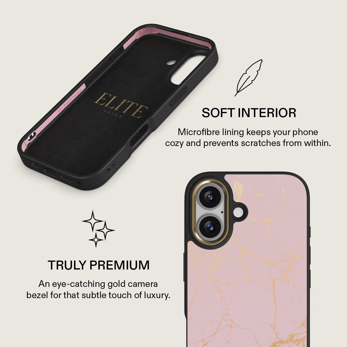 BURGA ELITE DARK | PEACHY GOLD - כיסוי אופנתי לאייפון 17