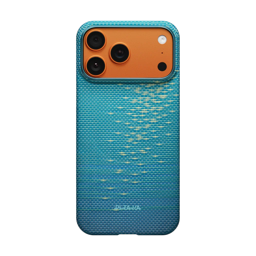 Glints of Gold Edge Case | iPhone 17 Pro - כיסוי קרבון פיטאקה | Lucid Blue (PitaTap™)