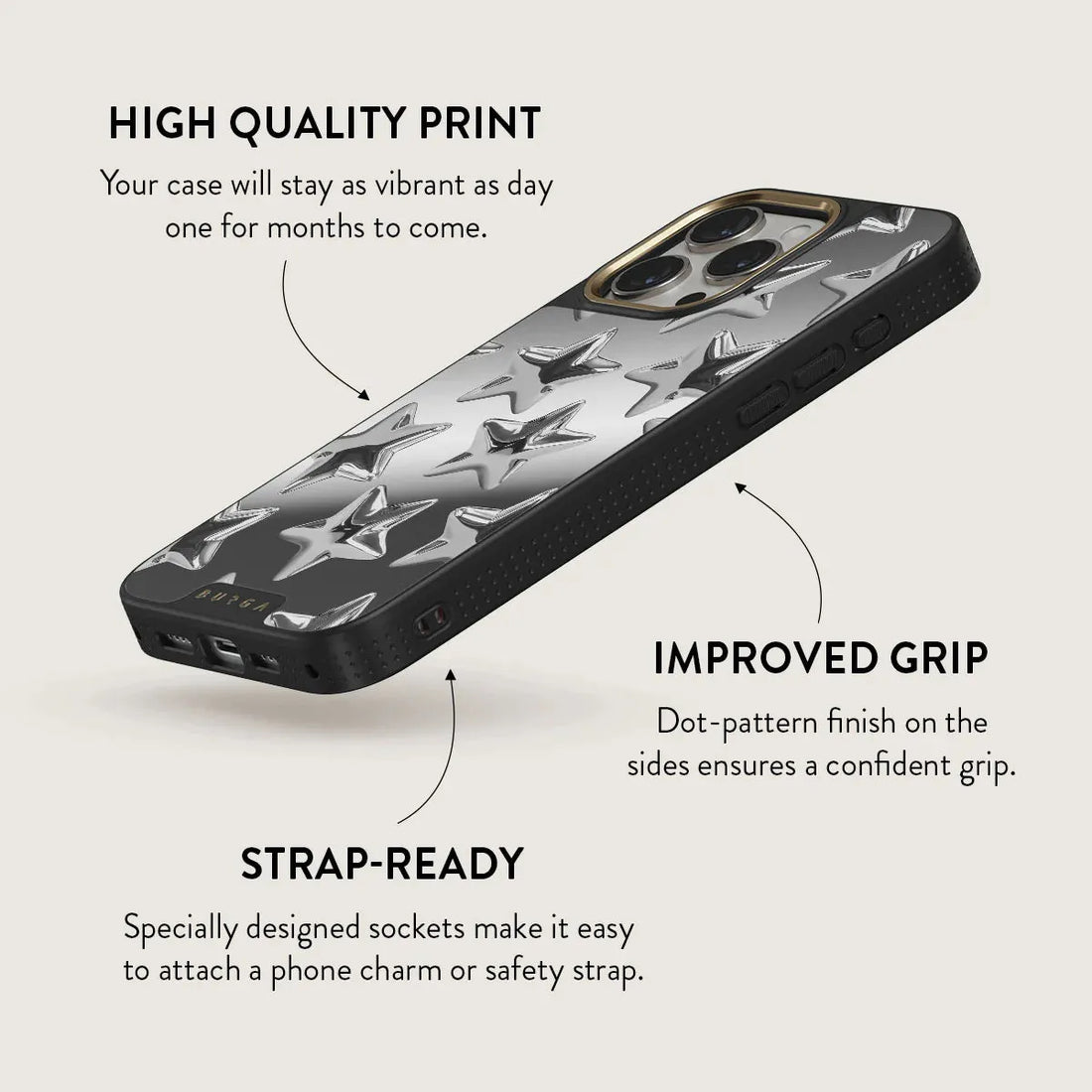 BURGA MIRROR | Hotshot - כיסוי מראה אופנתי לאייפון 16 פרו תומך Magsafe