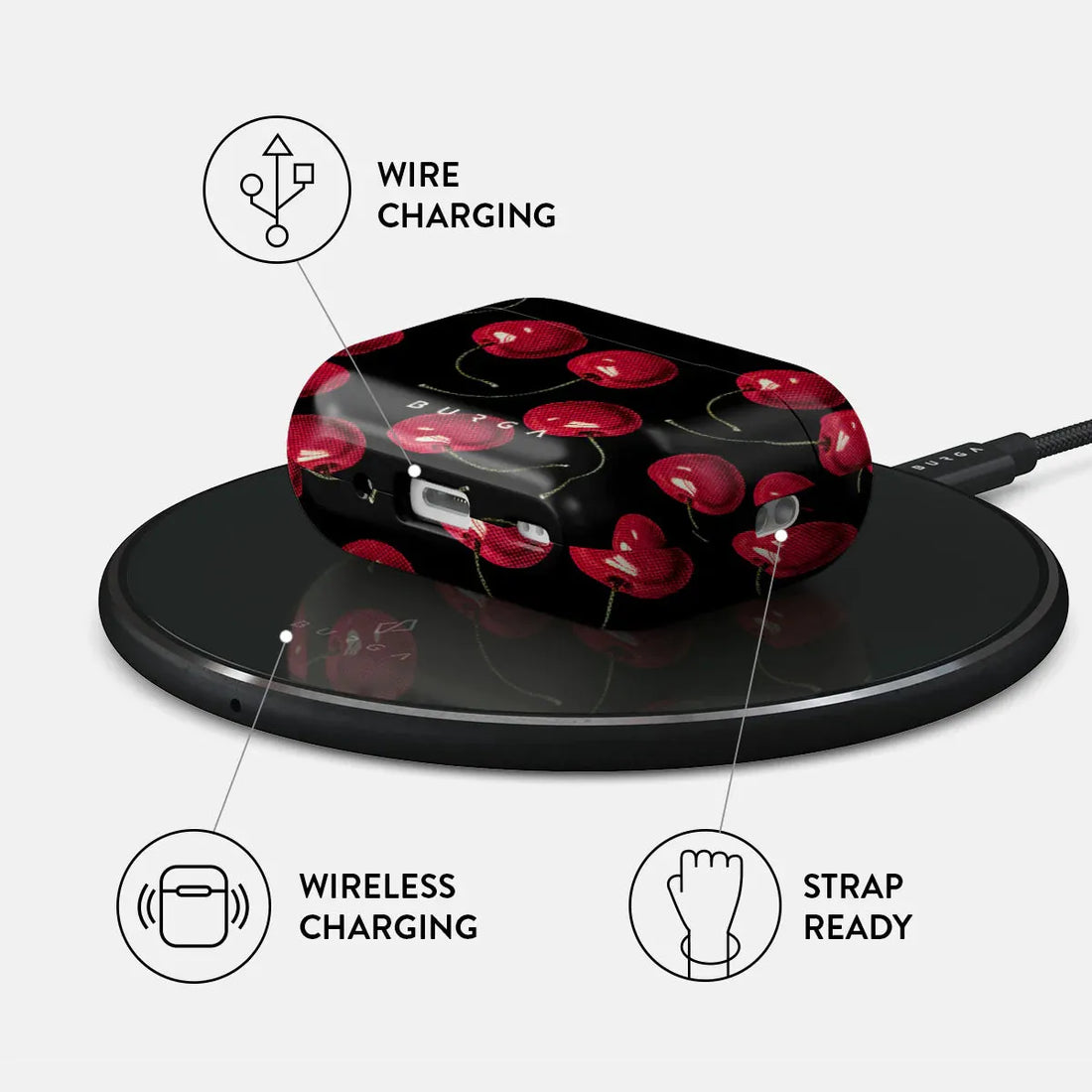 BURGA AIRPODS PRO 2 | CHERRYBOMB - כיסוי אופנתי לאוזניות