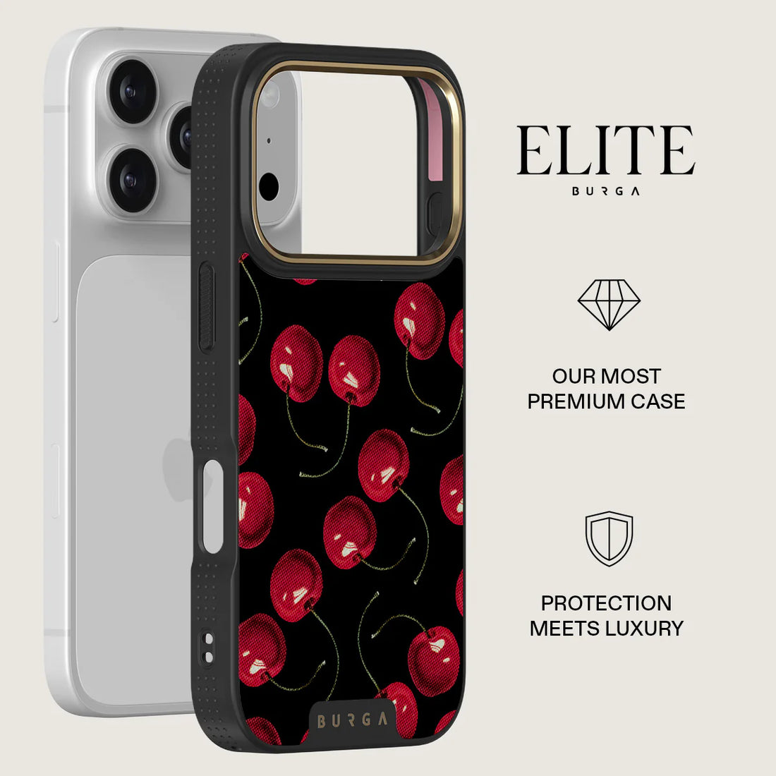 BURGA ELITE DARK | CHERRYBOMB - כיסוי אופנתי לאייפון 17 פרו