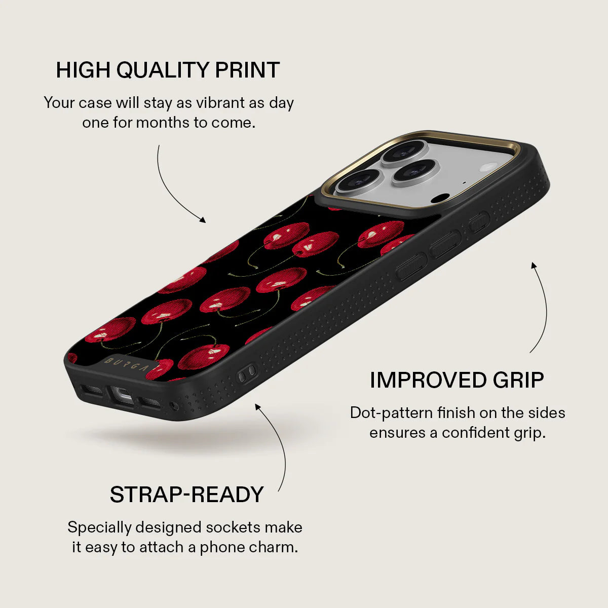 BURGA ELITE DARK | CHERRYBOMB - כיסוי אופנתי לאייפון 17 פרו